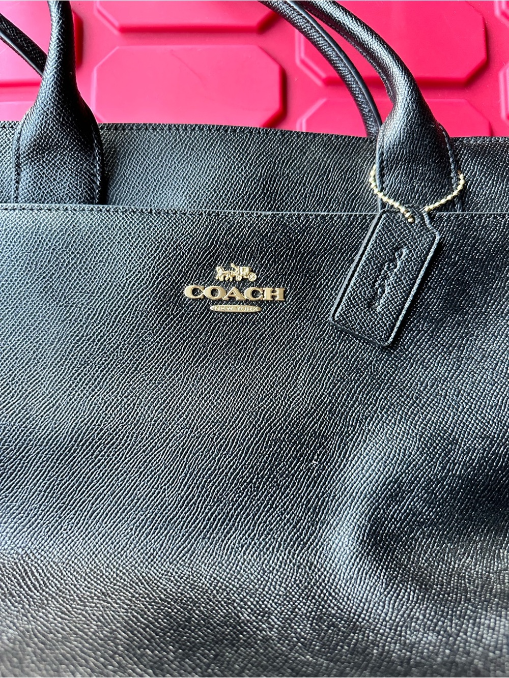 Coach Black Leather Casey Tote - Picture 6 of 9
